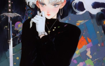 Axynchro, White Hair, Portrait Display, Anime Girls Wallpaper