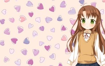 Koshigaya Komari, Anime, Anime Girls, Heart (design) Wallpaper