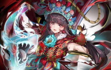 Anime, Anime Girls, Chinese Clothing, Dragon Wallpaper