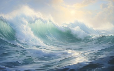 AI Art, Painting, Sea, Water Wallpaper