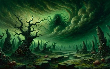 AI Art, Digital Art, H. P. Lovecraft, Creature, Horror Wallpaper