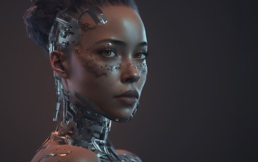 AI Art, Women, Futuristic, Cyborg, Science Fiction Wallpaper