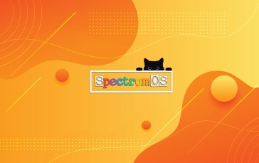 SpectrumOS, Black Cat, Colorful, Digital Art, Simple Background, Logo Wallpaper