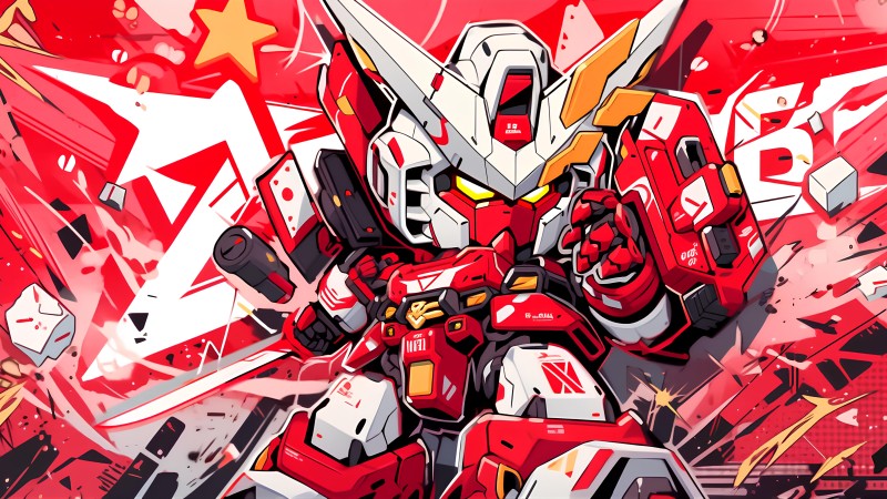 AI Art, Gundam, Mechs, Robot, Chibi Wallpaper