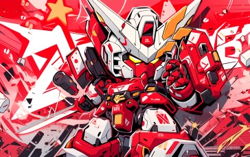 AI Art, Gundam, Mechs, Robot, Chibi Wallpaper