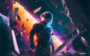 AI Art, Astronaut, Spacesuit, Space Wallpaper
