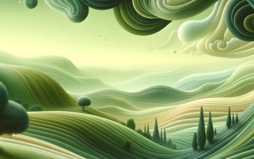 AI Art, Green, Calm, Surreal Wallpaper
