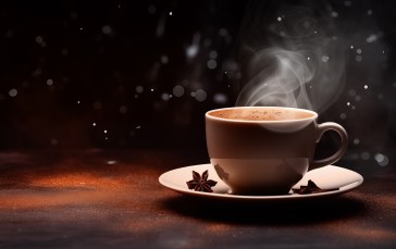 AI Art, Coffee, Cup, Steam (heat) Wallpaper