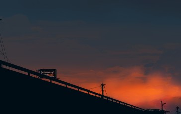 Gracile, Sunset, Electric Line, Road, Clouds, Sunset Glow Wallpaper