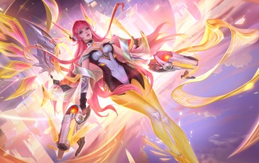 Honor of Kings, Game CG, Colorful, Pink Hair, Legs Wallpaper