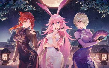 Anime, Anime Girls, Moon, Bunny Ears, Bunny Girl Wallpaper