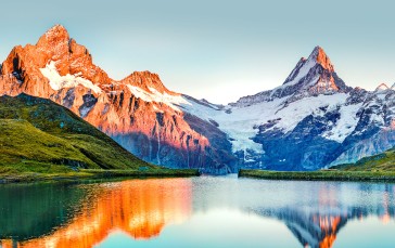 Nature, Mountains, Lake, Reflection, Snow Wallpaper
