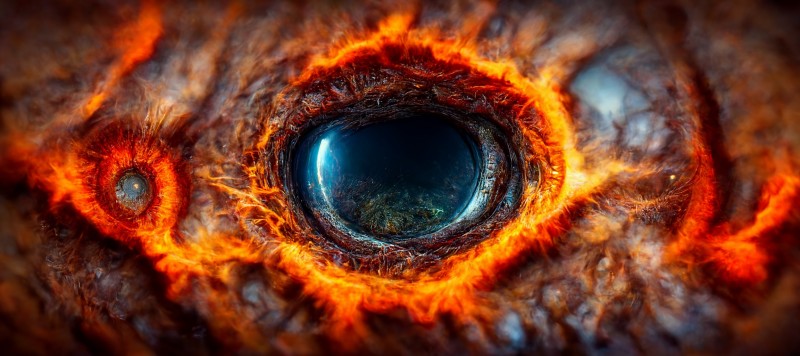 Eyes, Abstract, AI Art, Fire Wallpaper