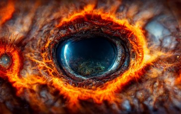 Eyes, Abstract, AI Art, Fire Wallpaper