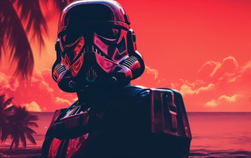 AI Art, Star Wars, Stormtrooper, Synthwave Wallpaper