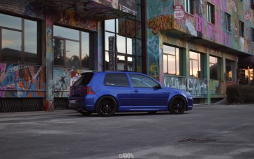 Volkswagen Golf, Car, Urbex, Graffiti, Reflection Wallpaper