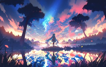 Anime, Anime Girls, Pixiv, Colorful, Hatsune Miku, Vocaloid Wallpaper