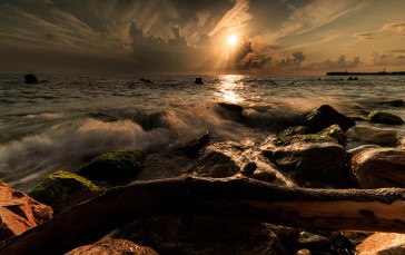 Waves, Sunset, Sea, Photography, Outdoors Wallpaper