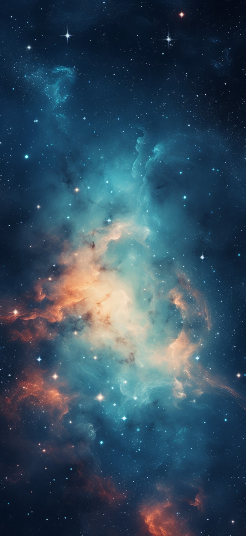 AI Art, Universe, Space, Nebula, Stars, Clouds Wallpaper