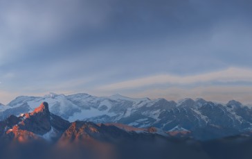 Landscape, Ultrawide, Snowy Mountain, Sky Wallpaper