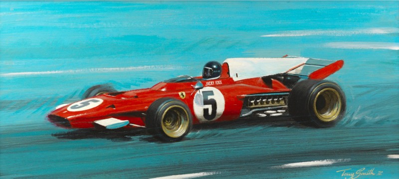 Formula Cars, Jacky Ickx, 1972 Ferrari 312B2, Artwork, Tony Smith, Ferrari Wallpaper