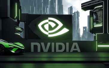 AI Art, Nvidia, Green, Logo Wallpaper
