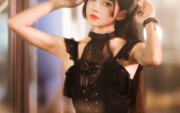 CherryNeko, Women, Model, Asian, Long Hair, Dark Hair Wallpaper