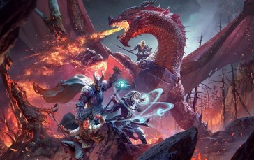 Dungeons & Dragons, Dragon, Fire, Cape Wallpaper