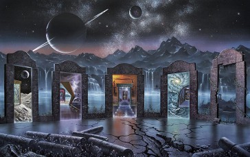 Space, Science Fiction, Mountains, Artwork, Digital Art Wallpaper