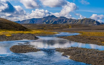 Nature, Landscape, River, Iceland, Sky, Clouds Wallpaper