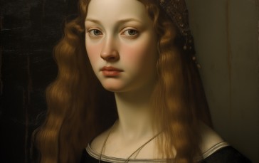 AI Art, Digital Art, Digital Painting, Portrait, Women, Medieval Wallpaper