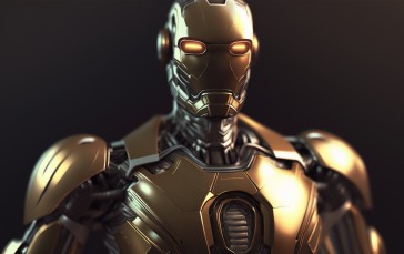 AI Art, Armor, Iron Man, Robot Wallpaper