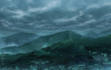 Jujutsu Kaisen, Mountains, Rain, Overcast Wallpaper