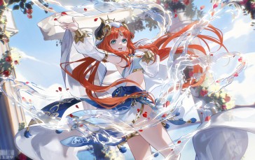 Genshin Impact, Anime Girls, Anime, Petals Wallpaper