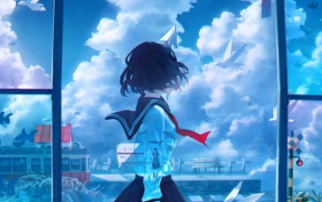 Anime, Anime Girls, Schoolgirl, School Uniform, Portrait Display Wallpaper