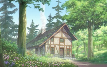 Sousou No Frieren, Anime, Anime Screenshot, Trees, House, Sky Wallpaper
