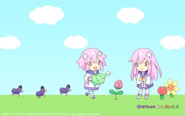 Hyperdimension Neptunia, Neptune (Hyperdimension Neptunia), Anime Girls, Chibi, Video Game Characters Wallpaper