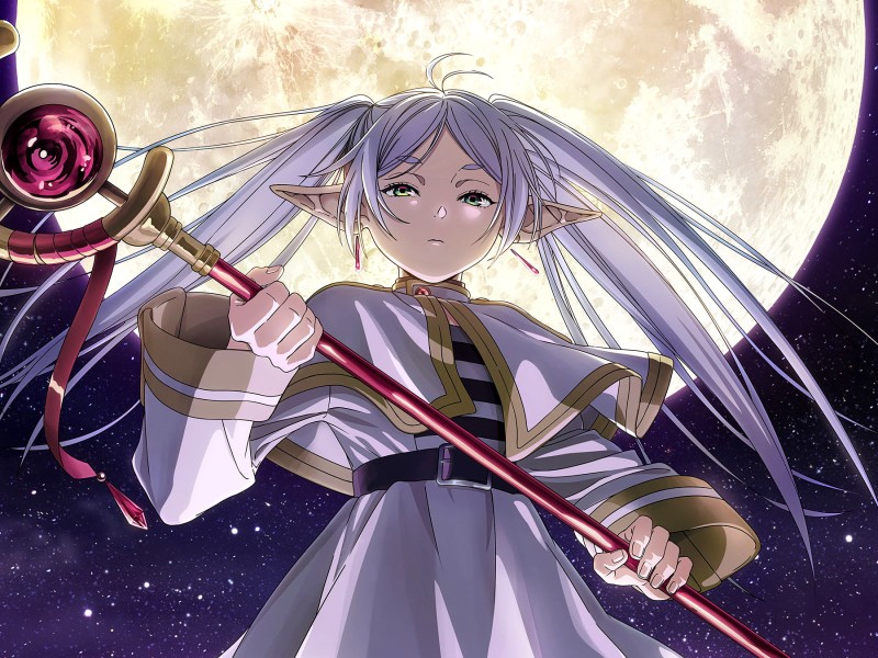 Sousou No Frieren, Anime, Frieren, Full Moon Wallpaper