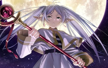 Sousou No Frieren, Anime, Frieren, Full Moon Wallpaper