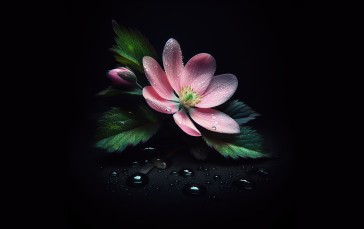 AI Art, Rose, Plants, Pink, Simple Background Wallpaper