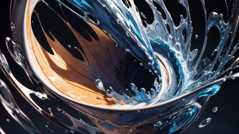 AI Art, Water, CGI, Splashes, Digital Art Wallpaper