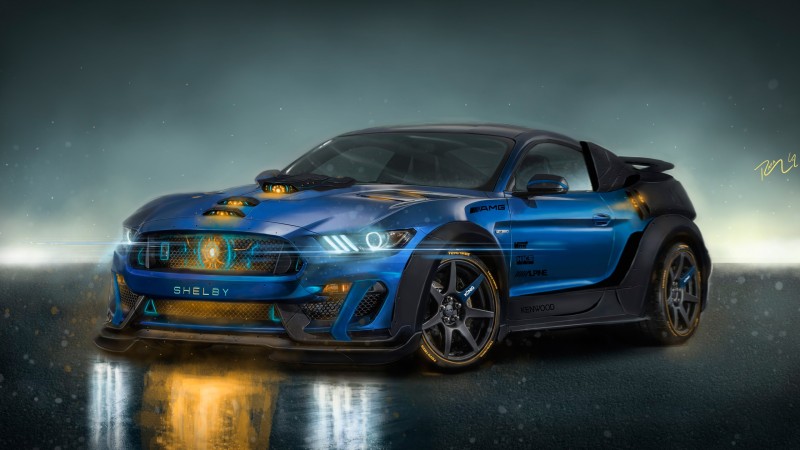 Car, Ford Mustang Shelby, Vehicle, Blue Cars Wallpaper