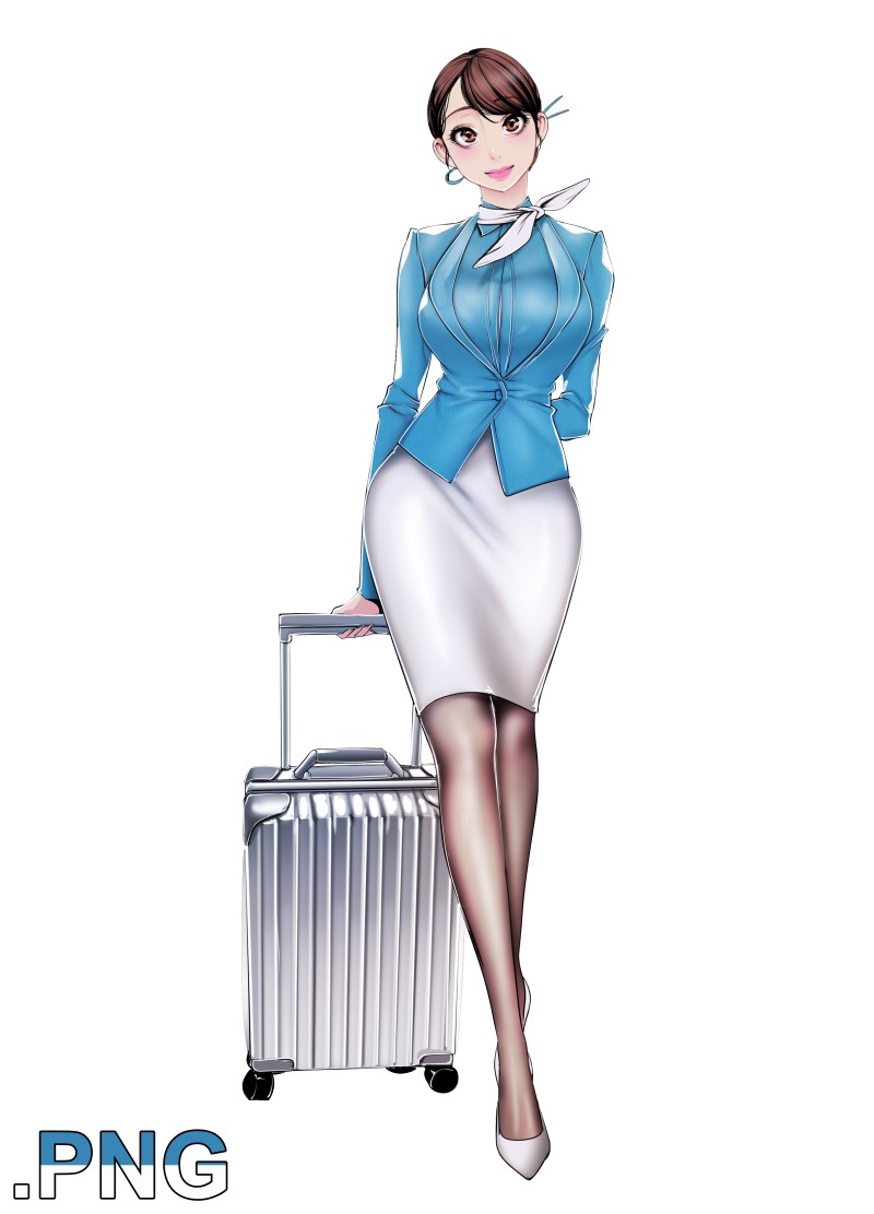 Transparent Background, Brunette, Flight Attendant, Simple Background Wallpaper