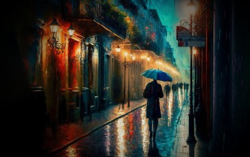 Impressionism, Rain, Night, Sadness Wallpaper