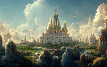 Castle, Fantasy Architecture, AI Art, Fantasy Art Wallpaper