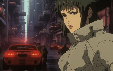 AI Art, Anime, 1990s, Ghost in the Shell Wallpaper
