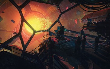 Cockpit, HUD, Spaceship, Digital Art, Science Fiction Wallpaper