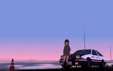 Initial D, Anime Girls, Car, Looking at Viewer Wallpaper
