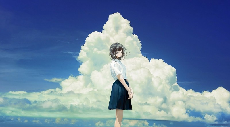 AI Art, Anime Girls, Anime, Clouds, Sky Wallpaper