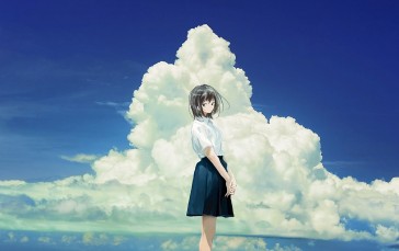 AI Art, Anime Girls, Anime, Clouds, Sky Wallpaper